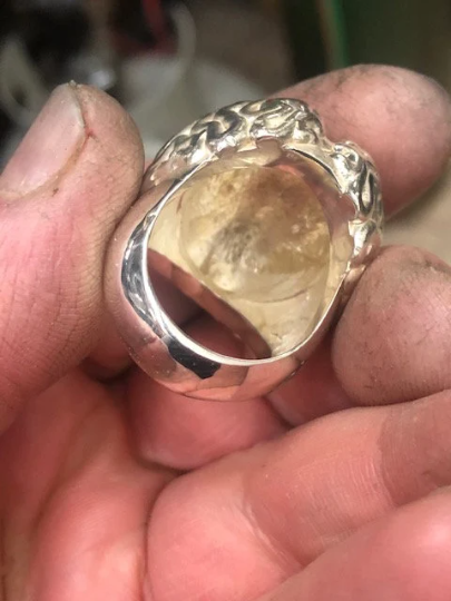 Thumbnail: Large Brain Ring Sterling Silver 925 HEAVY! Available Size 6 up to 14
