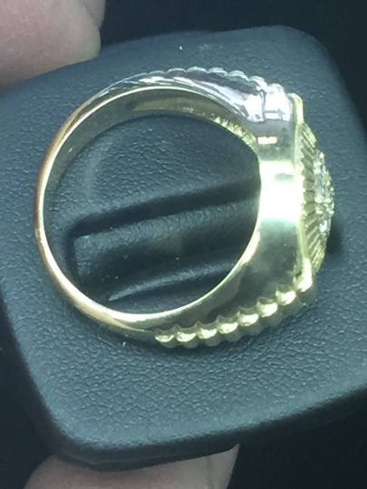 Thumbnail: 14 K Gold Men's Diamond 0.70 Ct Cluster Ring Available size 6-14 Appx 14g