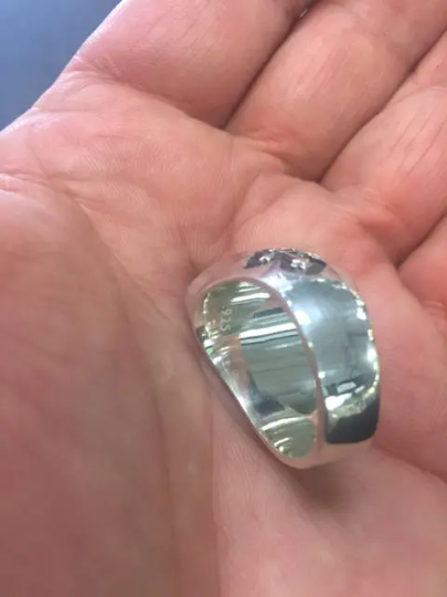 Thumbnail: Solid Sterling Silver 925 Saint Christopher Men's Ring size 6-14