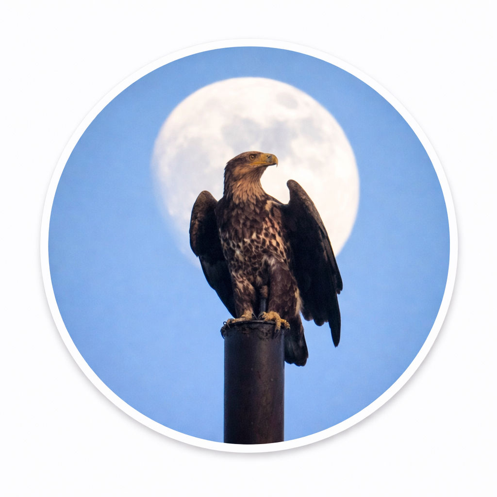 Juvenile, Bald Eagle Moonlight