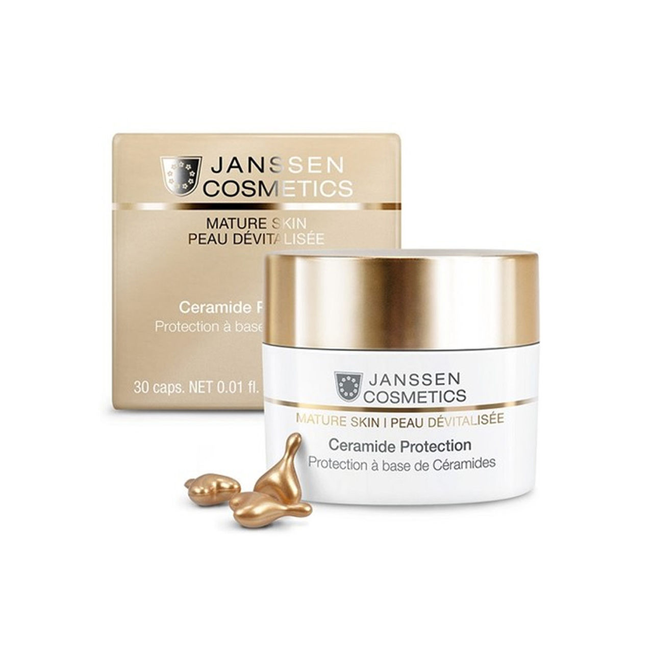 Ceramide Protection jar with gold lid