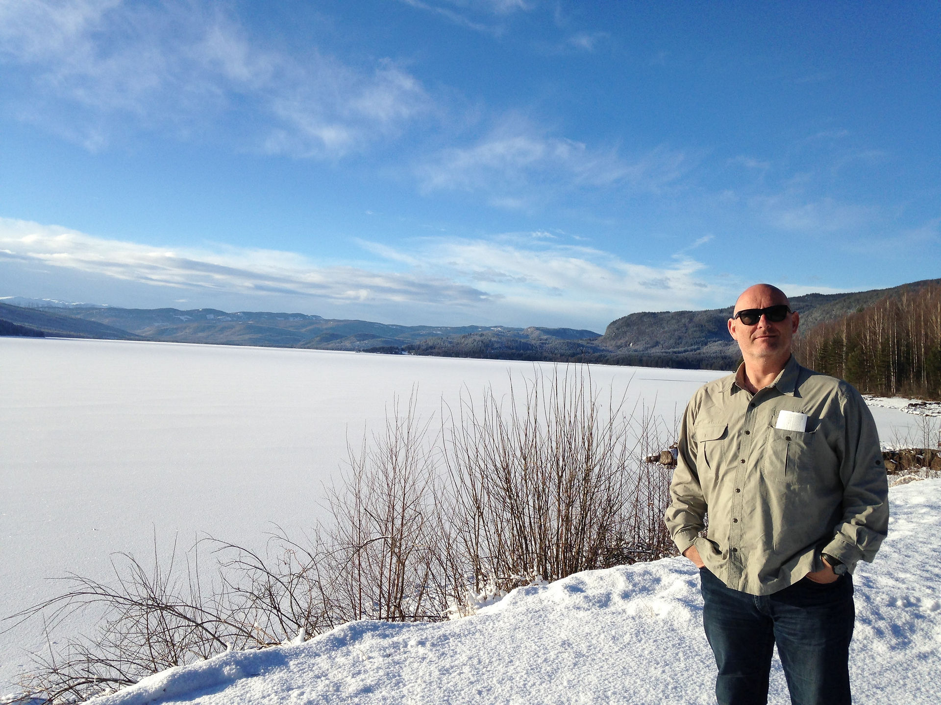 Man in snowy landscape