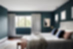 Bedroom design with curtains