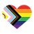 Pride Flag in the shape of a heart