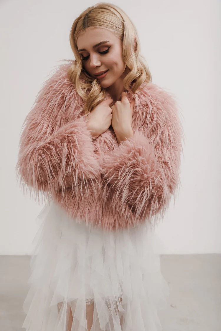 Thumbnail: Aspen Pink Faux Fur Jacket