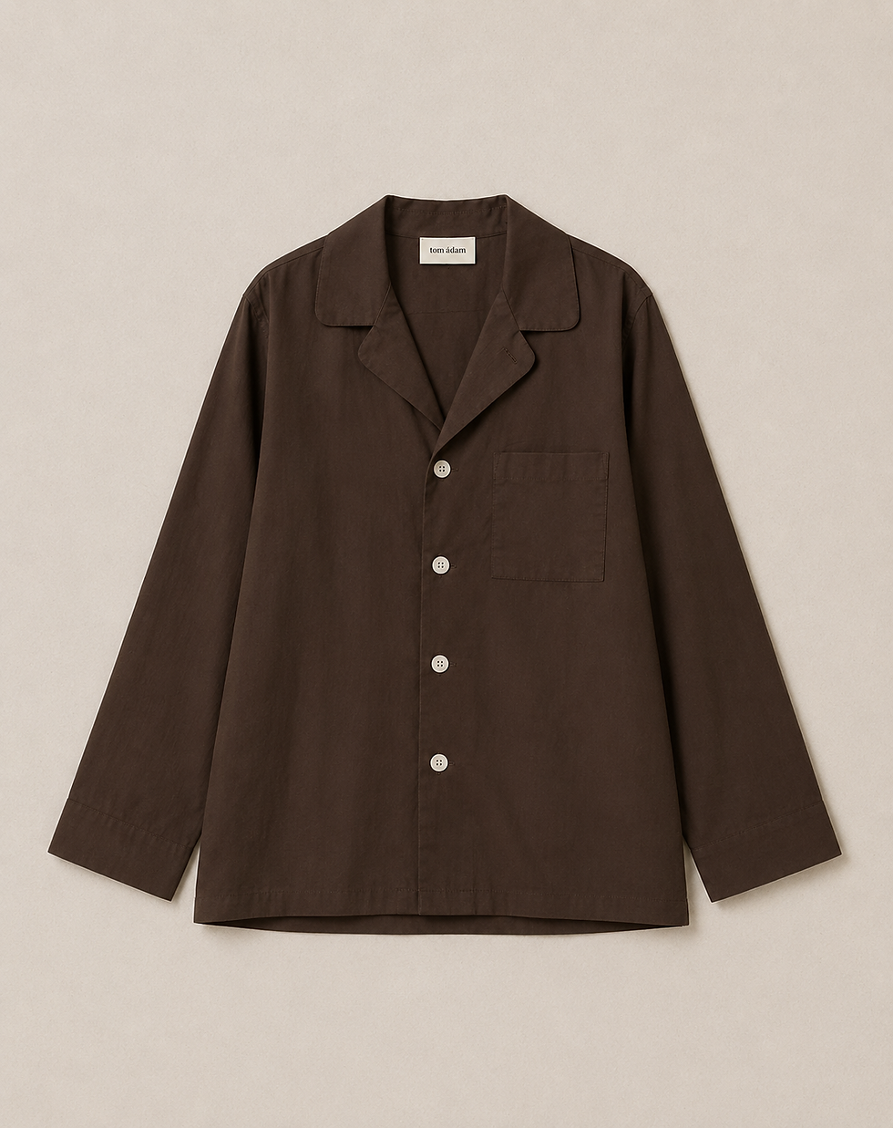 Thumbnail: Poplin Solid Brown Loungewear Set