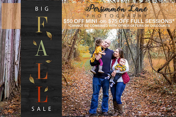 Save $50 off Fall Mini-Session and $75 off Full Session, now through November 30th.