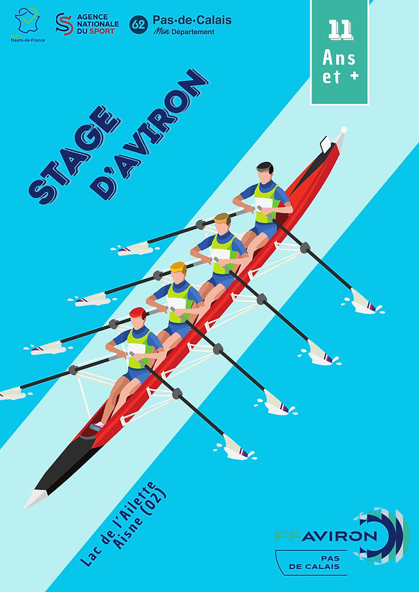 Affiche du stage, séjour départemental d'aviron du Pas-de-Calais