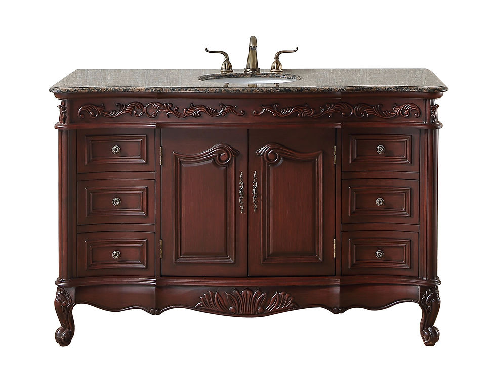56" Princeton Single Sink Vanity with Baltic Brown Granite Top