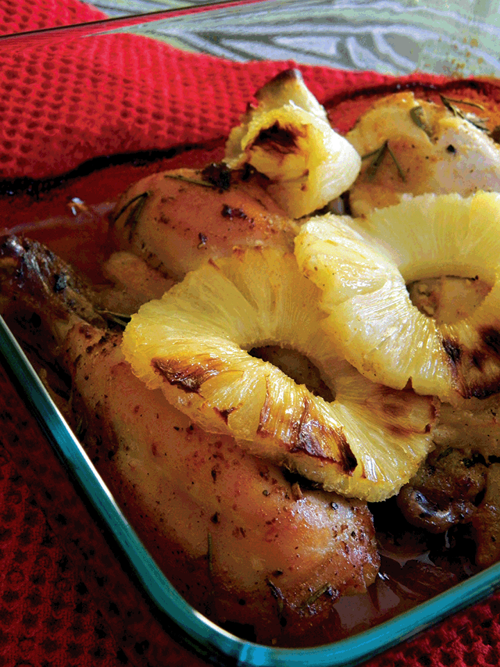 Sweet & Spicy Oven Baked Chicken with Pineapple & Rosemary