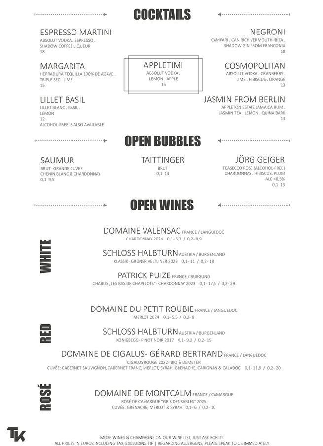 Drinks und Wein Tim´s Kitchen Fürth