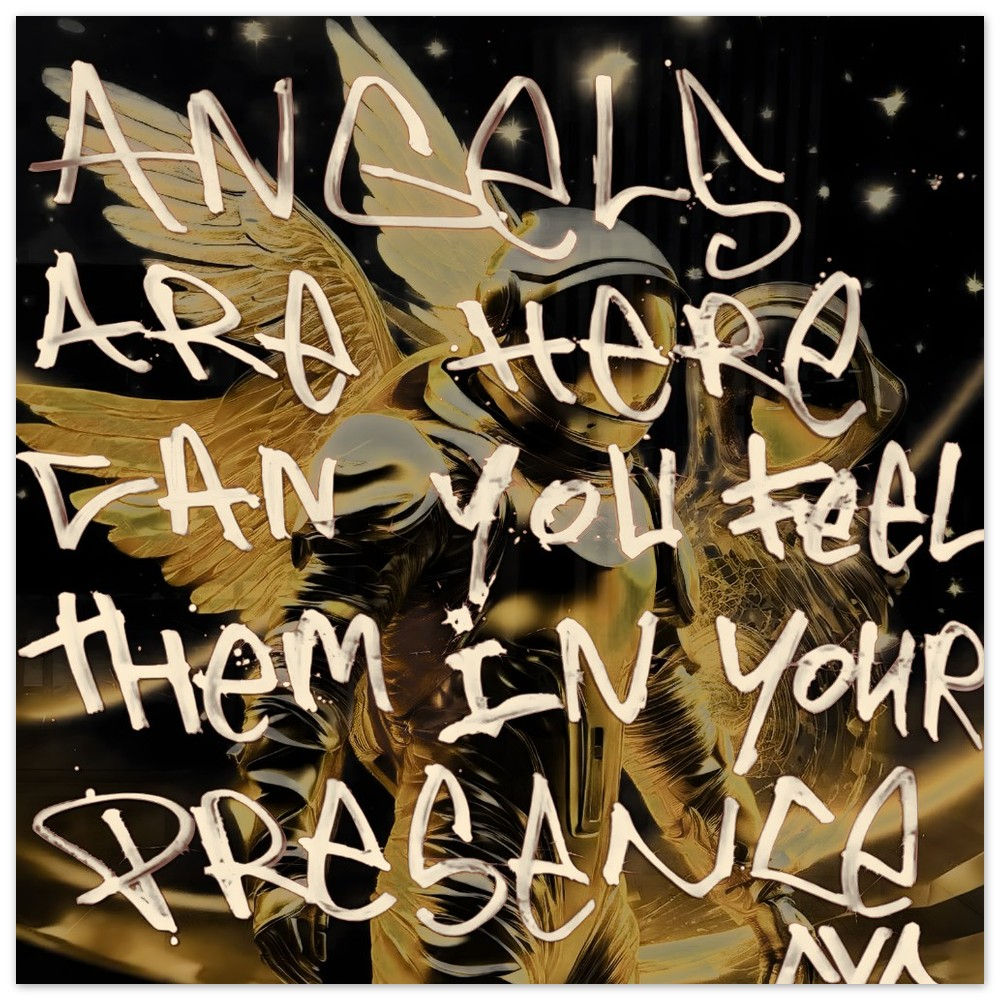 Angels Among Us (Black edition) - (Brushed) Aluminum print