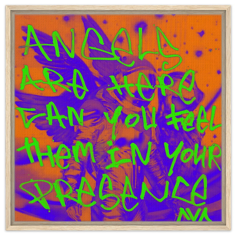 Thumbnail: Angels Among Us (Orange edition) - (Framed) Canvas print