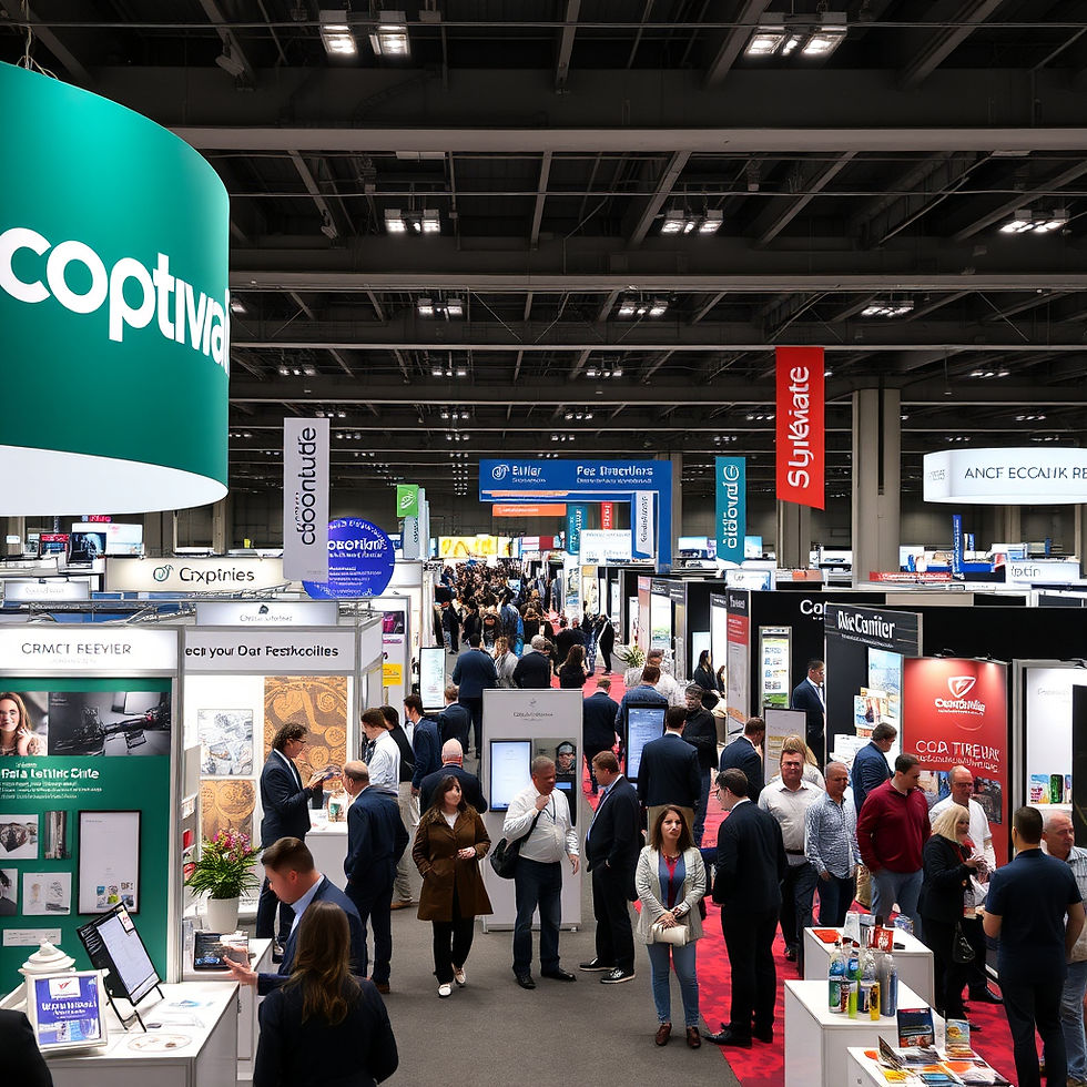 a busy tradeshow with exhibitors showcasing their products and services to attendees from