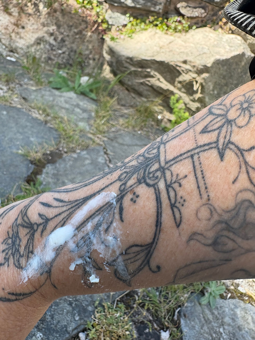 Thumbnail: Skin soothing lotion and whipped balm shown on a tattooed woman's arm