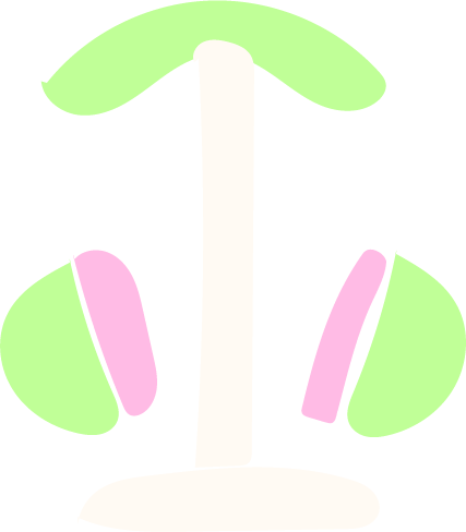 Green, pink and cream headset background.