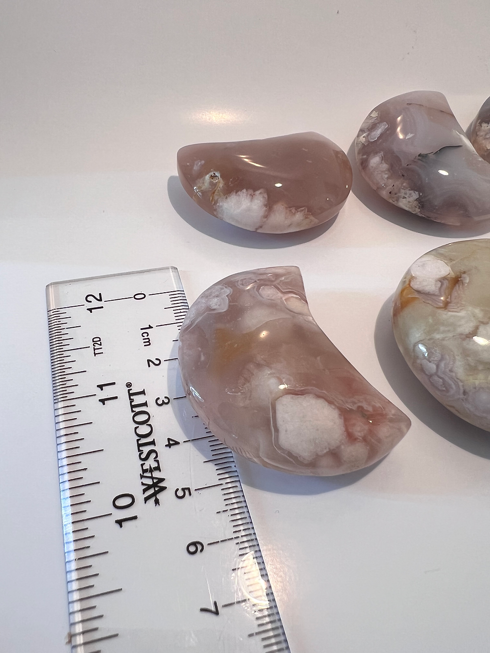Miniatura: Flower Agate Moon Shape