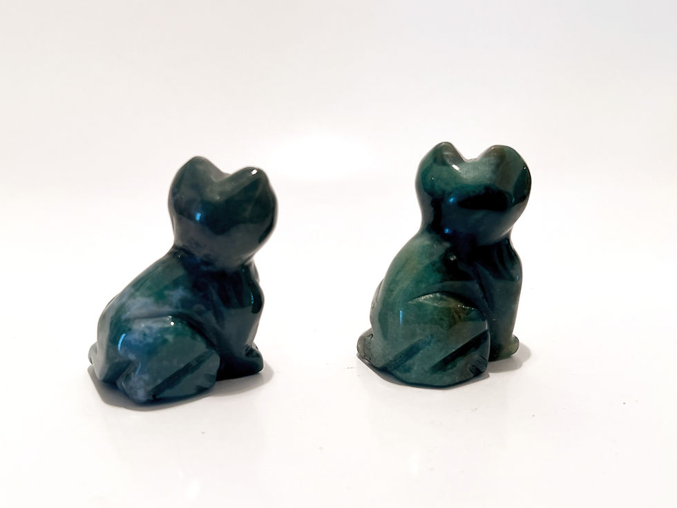 Thumbnail: Green Moss Agate Cat Carving