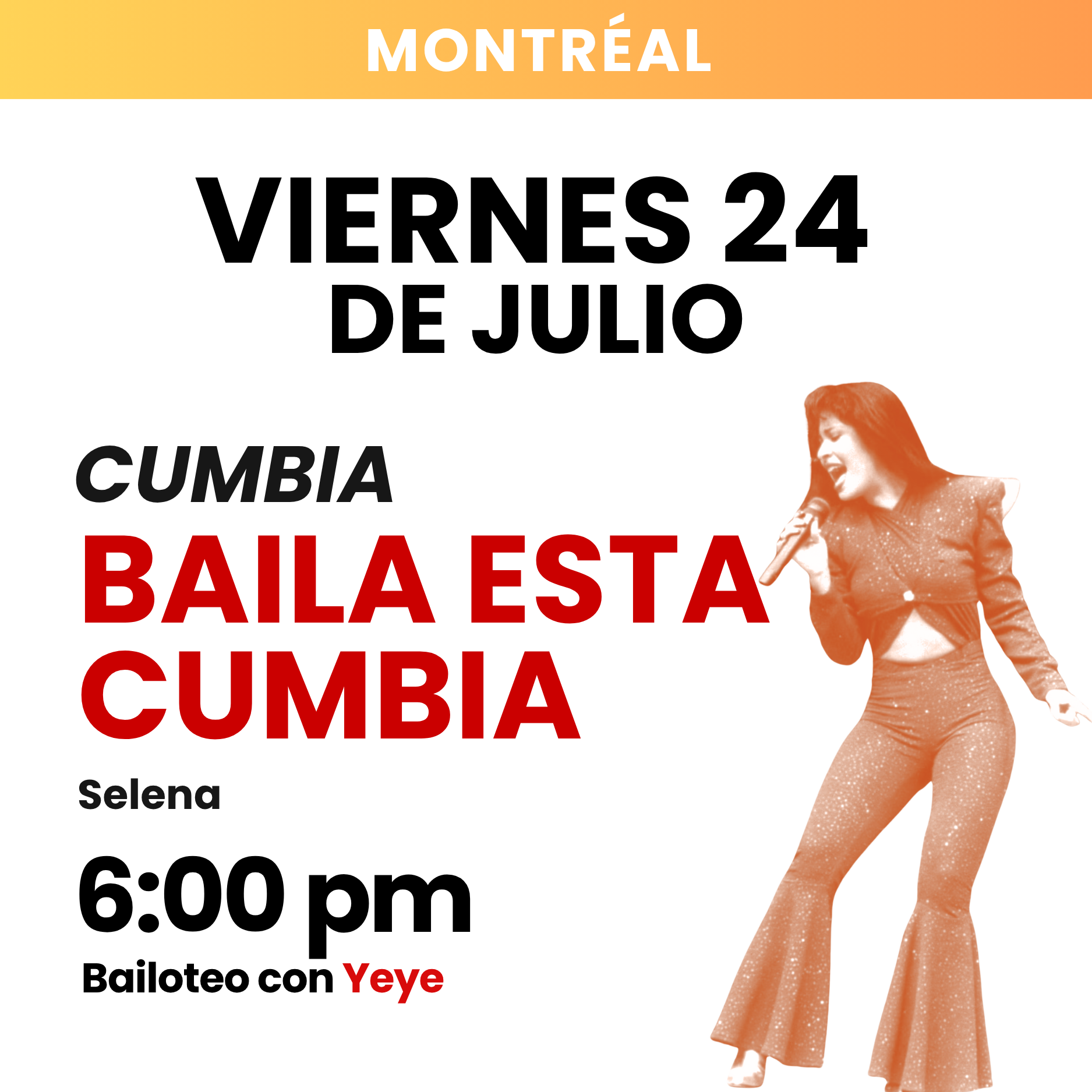TEXMEX CUMBIA | Baila esta Cumbia by Selena | Viernes 24 de Julio 6pm-7pm