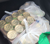 Bulk cat food and essential supplies funded by the Humana Foundation corporate matching gift.