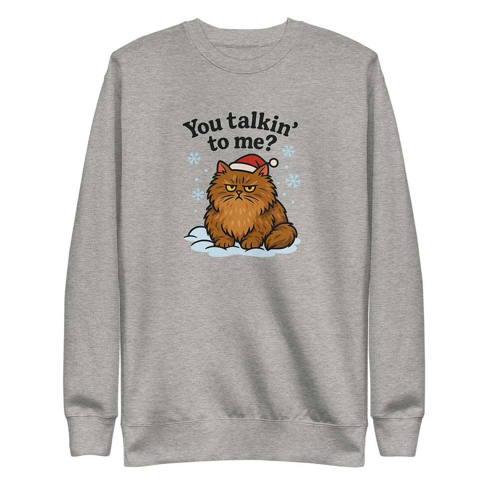 Thumbnail: "You Talkin’ to Me?" Grumpy Cat Christmas Sweatshirt | Funny Holiday Gift