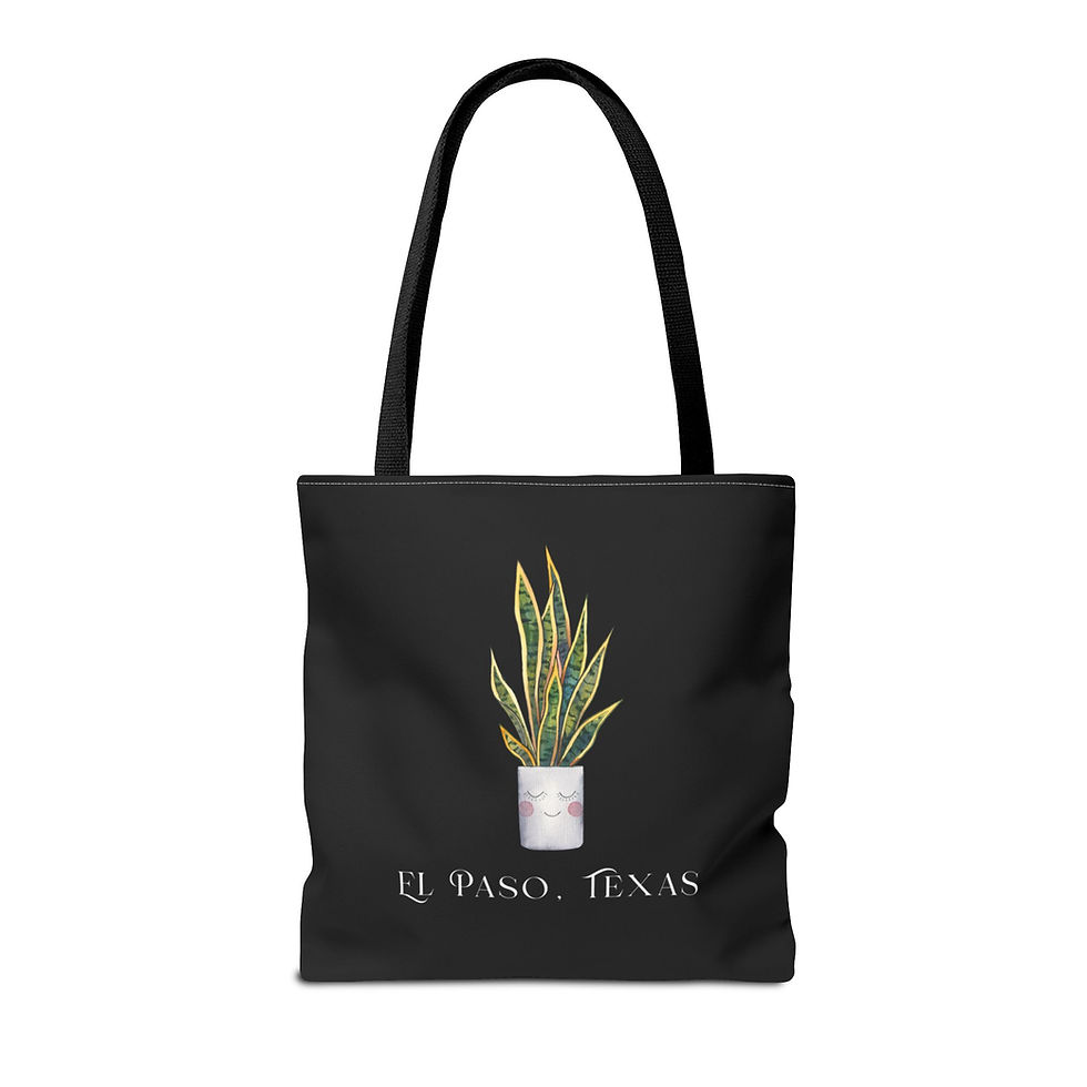 Thumbnail: El Paso Snake Plant Black Tote Bag