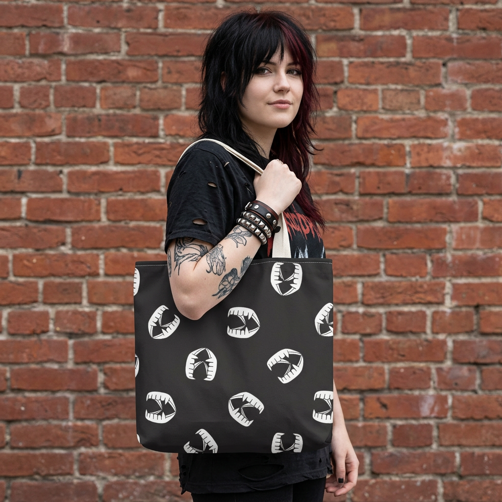 Fangs Pattern Tote Bag