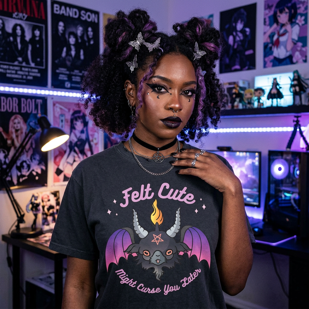 Might Curse You Later Black Graphic Tee