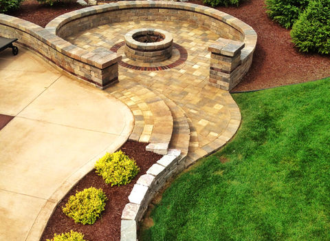 Outdoor Fireplace Backyard Remodel