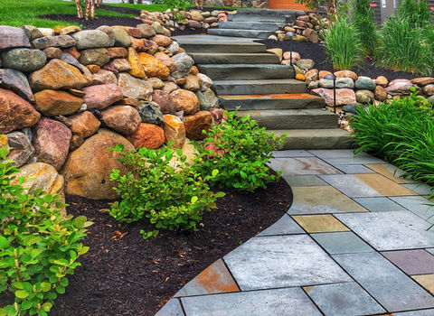 Bluestone Patio Installation and Stepper Installation
