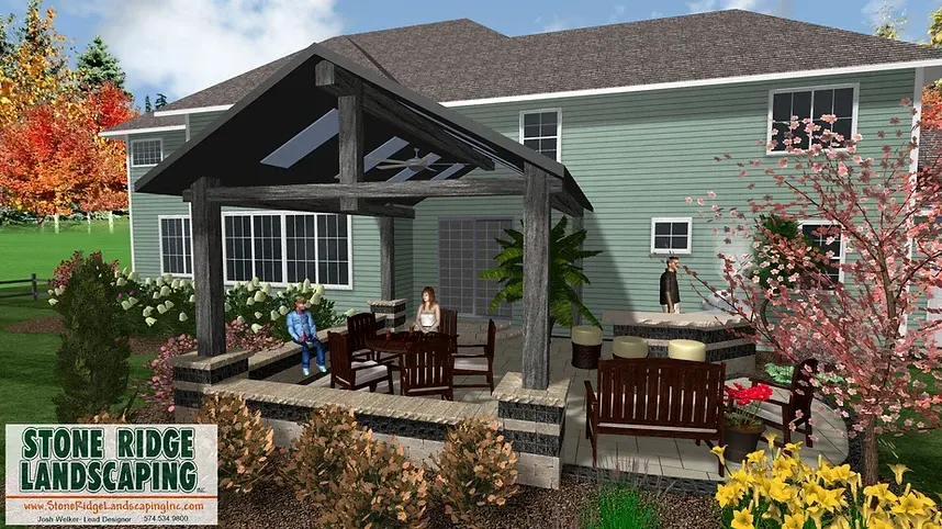 Back Yard 3D Landscape Retreat Pavilion Design.webp