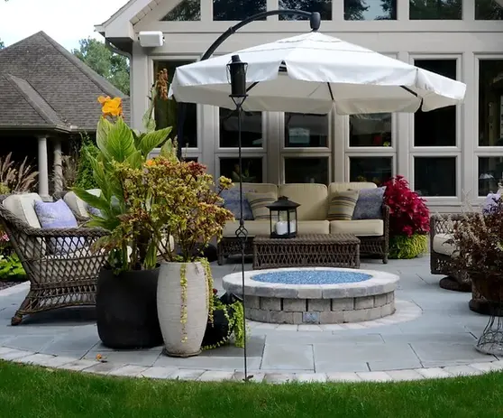 Outdoor Patio with Fireplace