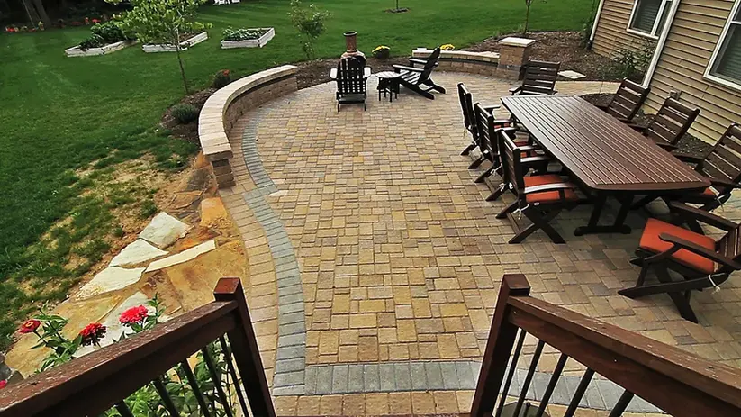 Brick Paver Patio for Outdoor Living Room