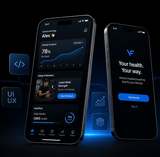 Premium digital health mobile app development showcase