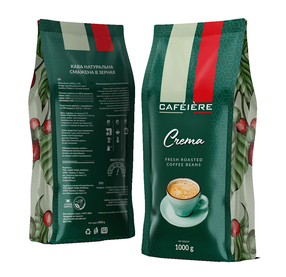 Кава в зернах ТМ "CAFEIERE" CREMA, 1кг