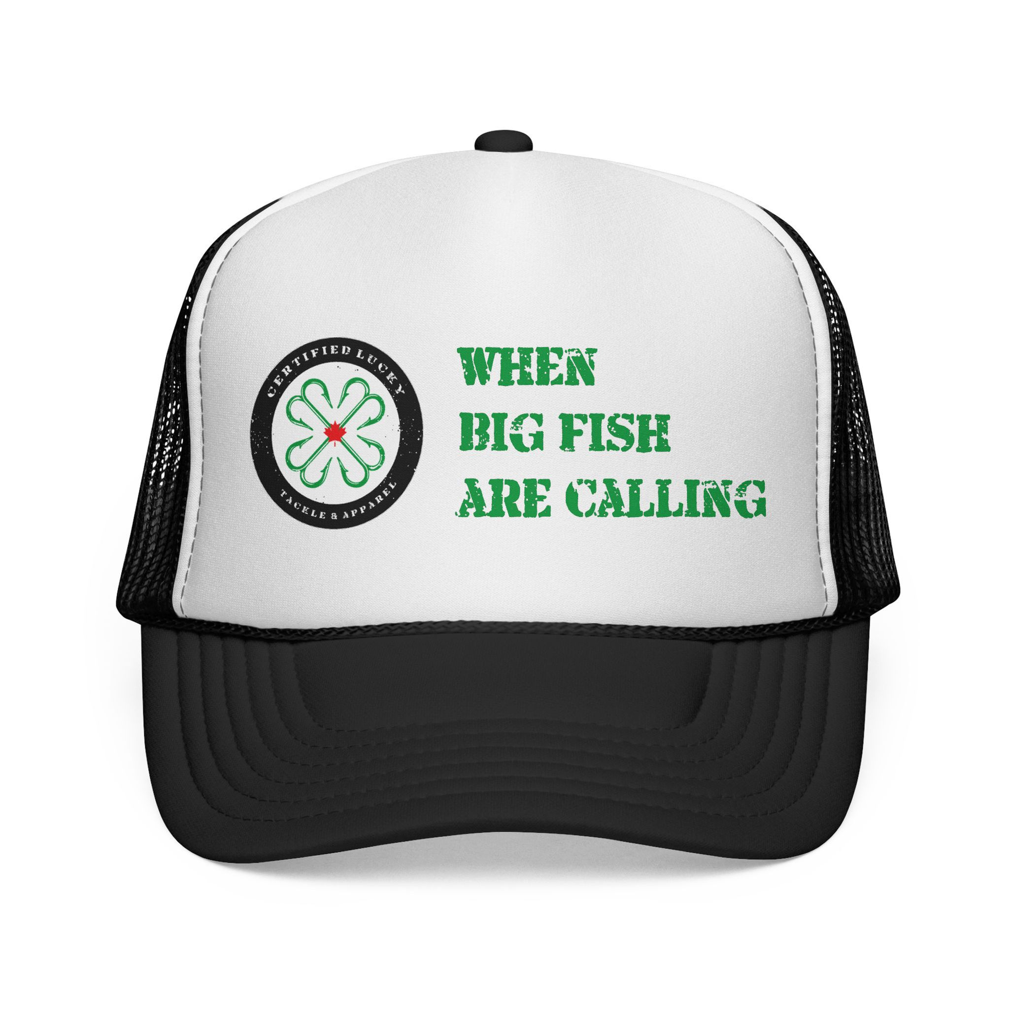 CERTIFIED LUCKY Trucker Cap When BIG Fish Are Calling - Shamrock Text