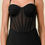 Thumbnail: Solid Bustier Corset Style Mesh Maxi Dress