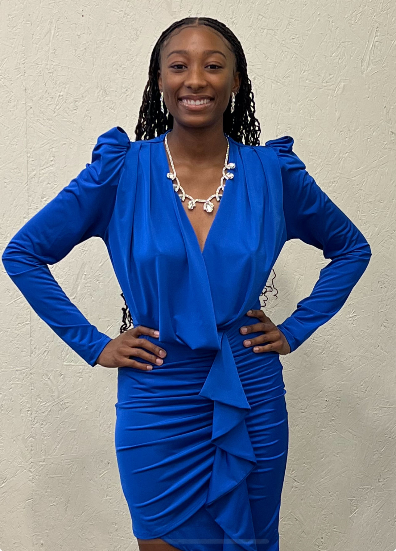 Royal Blue Ruffled Mini