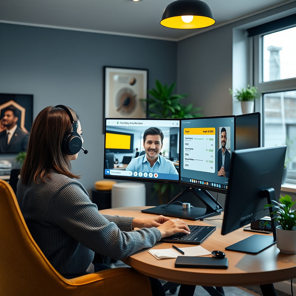 Operational support by park thrive parking management company, in office on video call and