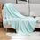 Thumbnail: Flannel Blanket Super Soft CozyWith Cute Pompoms 125x150 cm Baby-blue