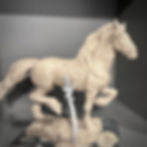 Thumbnail: High Stepper, cast bronze Friesian Horse sculpture by Kindrie Grove, final clay