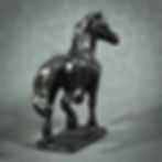 Thumbnail: High Stepper, cast bronze Friesian Horse sculpture by Kindrie Grove rear view