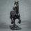 Thumbnail: High Stepper, cast bronze Friesian Horse sculpture by Kindrie Grove front view