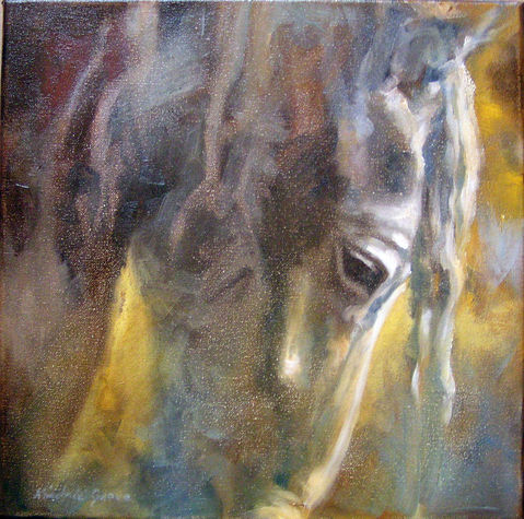 horse oil painting by Kindrie Grove