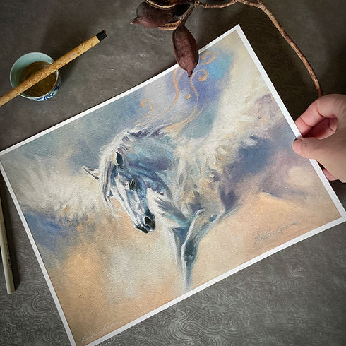 image luminous creatures pegasus print by Kindrie Grove 