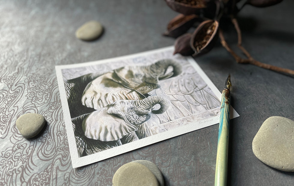 Thumbnail: Ancient Tableau: Elephants Mini Print
