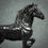 Thumbnail: High Stepper, cast bronze Friesian Horse sculpture by Kindrie Grove, detail