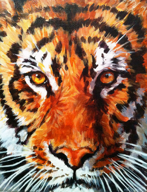 Tiger painting by Kindrie Grove