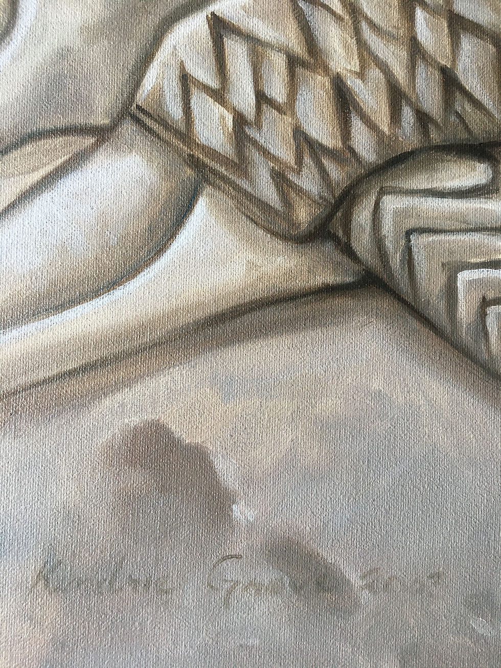 Thumbnail: Ancient Tableau: Lioness and Assyrian Lion Relief