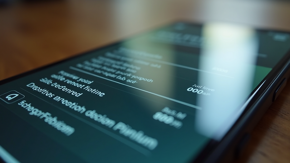 Eye-level view of digital business cards displayed on a smartphone screen